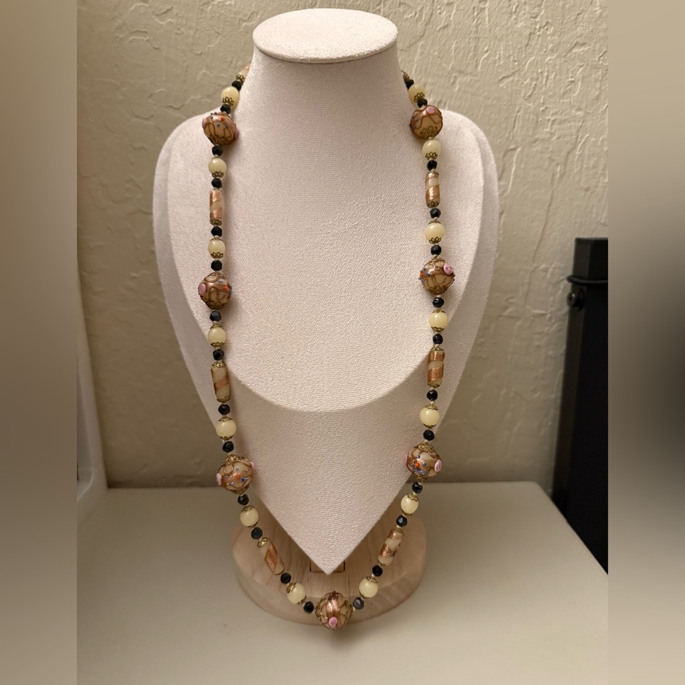 Authentic Antique Venetian Murano “Wedding Cake” Glass Necklace